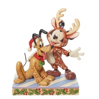 Jim Shore Disney Traditions - Mickey & Pluto Festive Friends Christmas Figurine