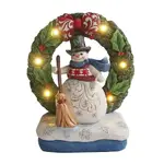 Jim Shore Heartwood Creek - Snowman in Light Up Wreath