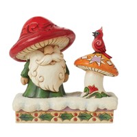 Jim Shore Heartwood Creek Gnomes - Santa by Mushroom and Bird
