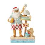 PRE PRODUCTION SAMPLE - Jim Shore Heartwood Creek Coastal Christmas - Santa with Signs and Pelican