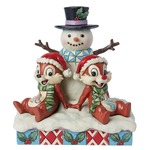Jim Shore Disney Traditions - Chip & Dale with Snowman