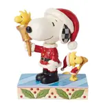 PRE PRODUCTION SAMPLE - Peanuts by Jim Shore - Snoopy and Woodstock Bell Ringing Santas