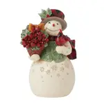 Jim Shore Heartwood Creek Highland Glen - Snowman with Poinsettia Basket