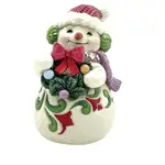 Jim Shore Heartwood Creek White Woodland - Snowman with Earmuffs Mini Figurine
