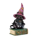 Jim Shore Heartwood Creek Halloween - Black Cat Sitting on Book Pint Sized Figurine