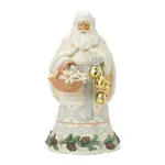 Jim Shore Heartwood Creek White Woodland - Santa with Bucket and Bells