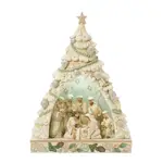 Jim Shore Heartwood Creek White Woodland - LED Tree Nativity Diorama 28cm