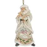 Jim Shore Heartwood Creek White Woodland - Santa Holding Fawn Hanging Ornament
