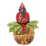 Jim Shore Heartwood Creek - Cardinal on Jingle Bell Mini Figurine