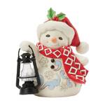PRE PRODUCTION SAMPLE - Jim Shore Heartwood Creek - Snowman with Oversized Lantern Pint Sized Figurine