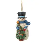 Jim Shore Heartwood Creek - Snowman with Tree Hanging Ornament