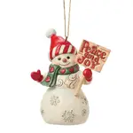 Jim Shore Heartwood Creek - Snowman with Peace & Joy Sign Hanging Ornament