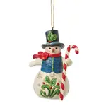 Jim Shore Heartwood Creek - Snowman with Candy Cane Hanging Ornament