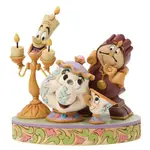 Jim Shore Disney Traditions - Beauty & the Beast - Lumiere, Mrs. Potts, Chip & Cogsworth - The Heart of the Castle