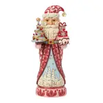 Jim Shore Heartwood Creek Royal Traditions Nutcrackers - Santa with Tree Red & Pink