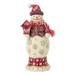 Jim Shore Heartwood Creek Royal Traditions Nutcrackers - Snowman Red & Pink