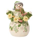 Jim Shore Heartwood Creek Opal & Moss - Snowman Poinsettia