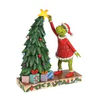 Dr Seuss The Grinch by Jim Shore - Grinchy Pulling Tree Star LED