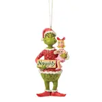 Dr Seuss The Grinch by Jim Shore - Grinch and Cindy Lou with Sign Hanging Ornament