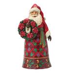 Jim Shore Heartwood Creek - Santa with Wreath & Poinsettia