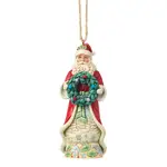 Jim Shore Heartwood Creek - Santa Holding Wreath Hanging Ornament