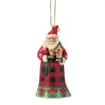 Jim Shore Heartwood Creek Highland Glen - Santa with Cardinal Hanging Ornament