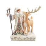 Jim Shore Heartwood Creek White Woodland - Santa with Buck