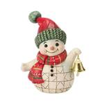 Jim Shore Heartwood Creek - Snowman Holding Bell Mini Figurine