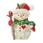 Jim Shore Heartwood Creek - Snowman with Bird on Stick Pint Sized Figurine