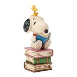 Peanuts by Jim Shore - Snoopy Reading on Stacked Books