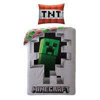 Minecraft Quilt Cover Set - Single - Dynamite