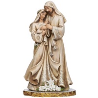 Joseph's Studio - Holy Family Woodgrain Poinsettia