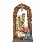 Joseph's Studio Nativity - Holy Family Under Woven Wood Arch & Star 28.5cm
