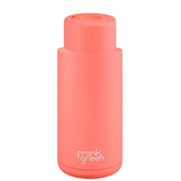 Frank Green Reusable Bottle - Ceramic 1L Living Coral Push Button