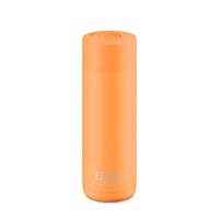 Frank Green Reusable Bottle - Ceramic 595ml Neon Orange Push Button Lid