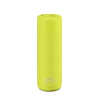 Frank Green Reusable Bottle - Ceramic 595ml Neon Yellow Push Button Lid