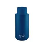 Frank Green Reusable Bottle - Ceramic 1L Deep Ocean Push Button