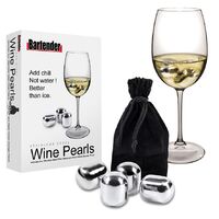 Bartender Stainless Steel Wine Pearls - Set 4 With Bag