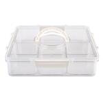 Alfresco Lane 6 Compartment Square Grazing Box with Carry Handles - Clear