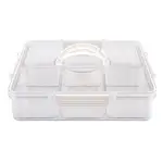 Alfresco Lane 6 Compartment Square Grazing Box with Carry Handles - Clear