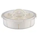 Alfresco Lane 9 Compartment Round Grazing Box with Carry Handles - Cream