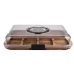 Alfresco Lane Acacia Wood 5 Compartment Rectangular Grazing Platter with Lid