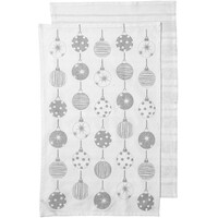 Sparkle - Silver Baubles Tea Towel 2 Pack