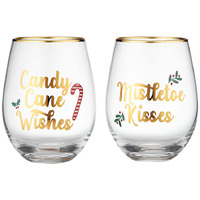 Joyful - Candy Cane Glass Tumbler 2 Pack