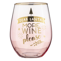 Jingle - More Wine Please Stemless Wine Glass