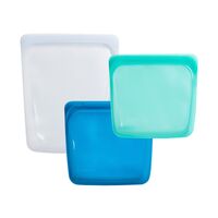 Stasher Sandwich Bag Set - Clear, Aqua & Blue (Set of 3)