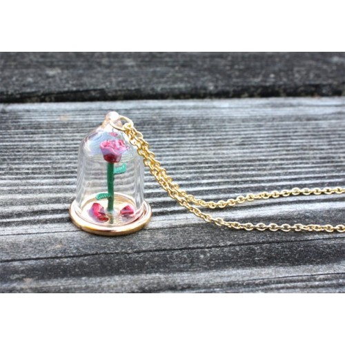 Disney By Neon Tuesday - Beauty & The Beast Enchanted Rose Necklace