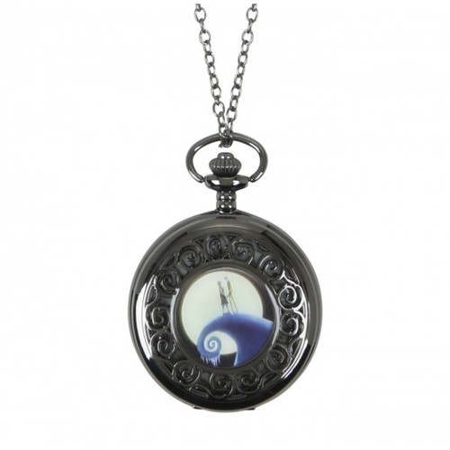 Disney By Neon Tuesday - Nightmare Before Christmas Jack & Sally Pocket Watch Necklace