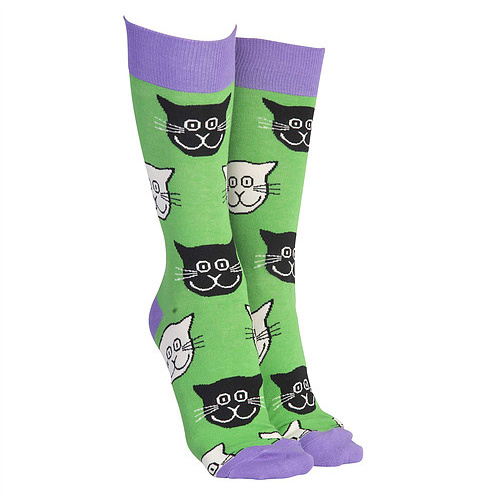 Sock Society - Kitty Cat Green