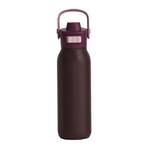Oasis Ceramic Double Wall Insulated Verso Drink Bottle with Dual Spout - 750ml Choc Cherry